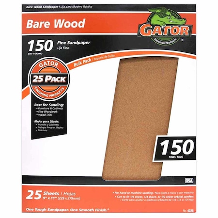 Gator Grit Gator 11 in. L X 9 in. W 150 Grit Garnet Sanding Sheet 1 sheet 3274